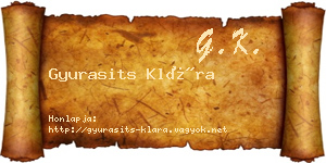 Gyurasits Klára névjegykártya