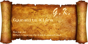 Gyurasits Klára névjegykártya